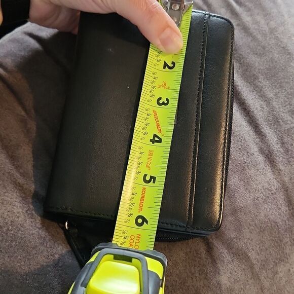 Italian black wallet bramani Italian design with snap and zipper section EUC - Picture 10 of 12